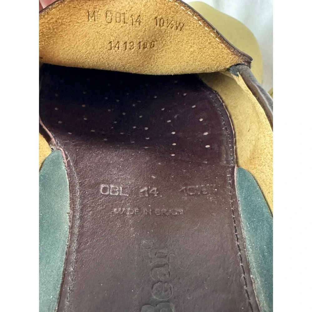 LL Bean Mens Burgundy Brown‎ Leather Kiltie Tassel Loafers 10.5W Made in Brazil